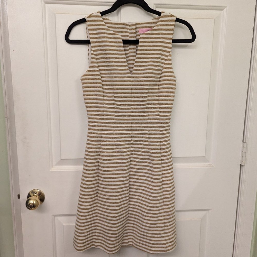 Lilly Pulitzer XS gold and cream dress